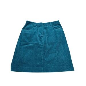 Boden Teal Corduroy A Line Skirt Women's US 8 UK 12 Cotton